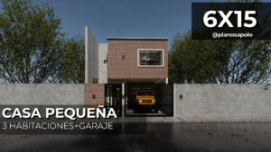Inicio Plano de Casa 6x15m | Urbano, 3 Recámaras + Luz Cenital